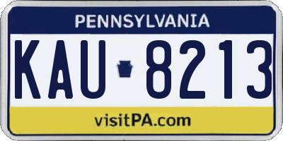 PA license plate KAU8213