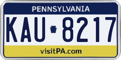 PA license plate KAU8217