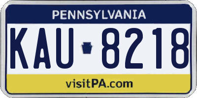 PA license plate KAU8218