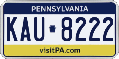 PA license plate KAU8222