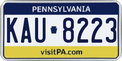 PA license plate KAU8223