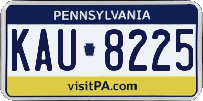 PA license plate KAU8225