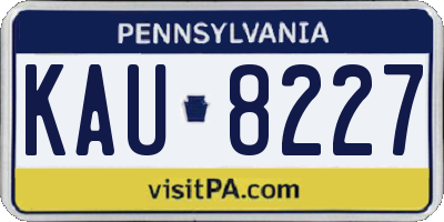 PA license plate KAU8227