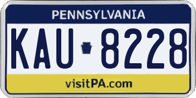 PA license plate KAU8228