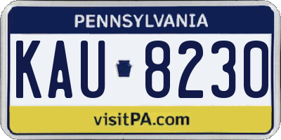 PA license plate KAU8230