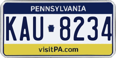 PA license plate KAU8234