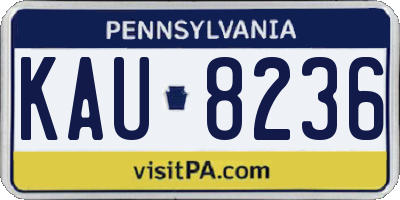 PA license plate KAU8236