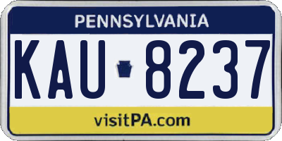 PA license plate KAU8237