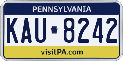 PA license plate KAU8242
