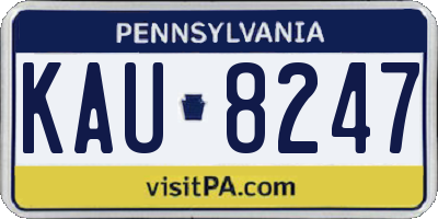 PA license plate KAU8247