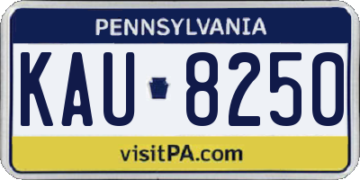 PA license plate KAU8250