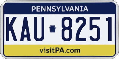 PA license plate KAU8251