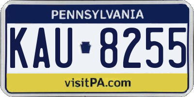 PA license plate KAU8255