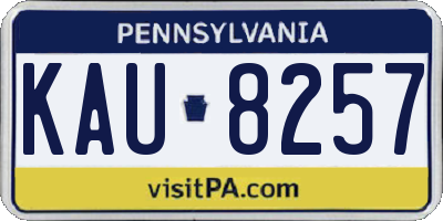 PA license plate KAU8257