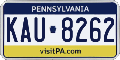 PA license plate KAU8262
