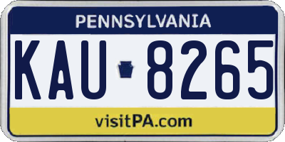PA license plate KAU8265