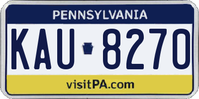 PA license plate KAU8270