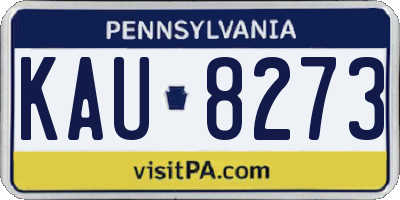 PA license plate KAU8273