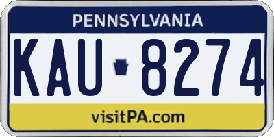 PA license plate KAU8274
