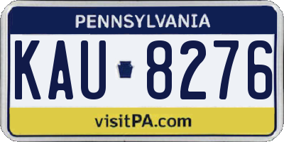 PA license plate KAU8276