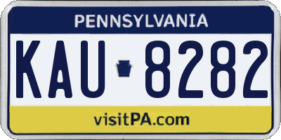 PA license plate KAU8282