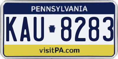 PA license plate KAU8283