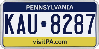 PA license plate KAU8287
