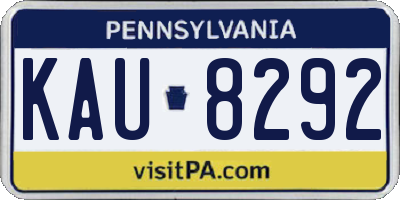 PA license plate KAU8292