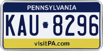 PA license plate KAU8296