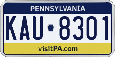 PA license plate KAU8301