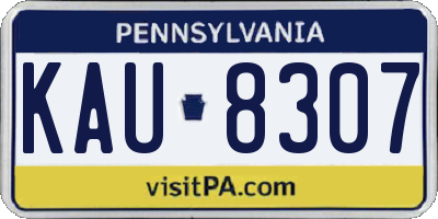 PA license plate KAU8307