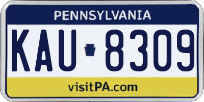 PA license plate KAU8309