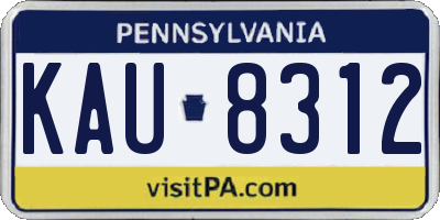 PA license plate KAU8312
