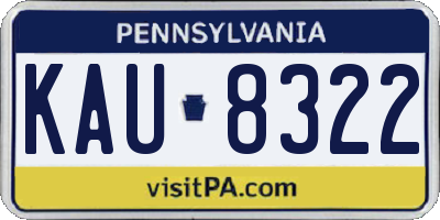 PA license plate KAU8322