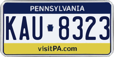 PA license plate KAU8323