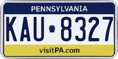 PA license plate KAU8327