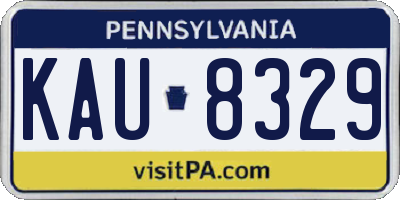 PA license plate KAU8329