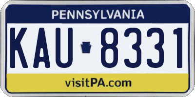 PA license plate KAU8331