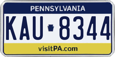 PA license plate KAU8344