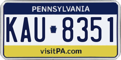 PA license plate KAU8351