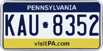 PA license plate KAU8352