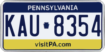 PA license plate KAU8354