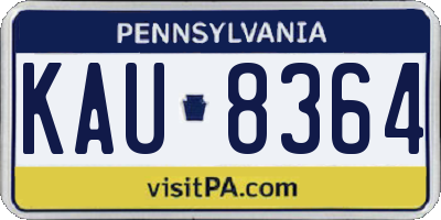 PA license plate KAU8364