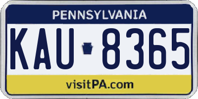PA license plate KAU8365