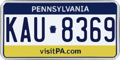 PA license plate KAU8369