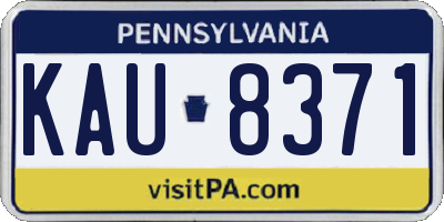 PA license plate KAU8371