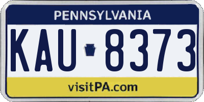 PA license plate KAU8373