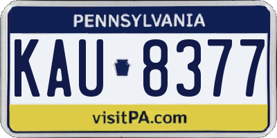 PA license plate KAU8377