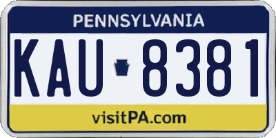 PA license plate KAU8381