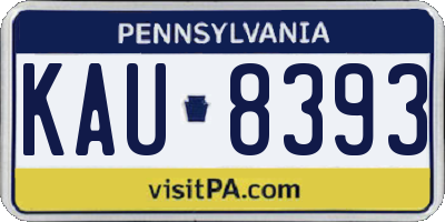 PA license plate KAU8393